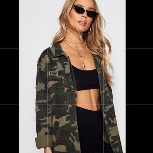Boohoo Oversized Camo Jacket